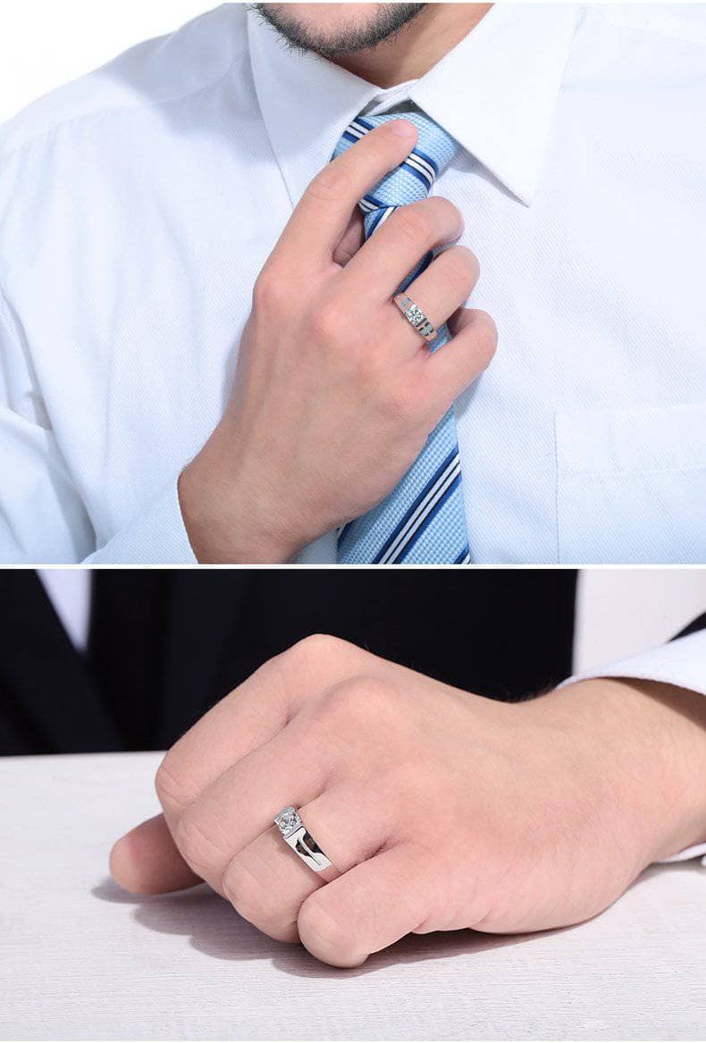 Fashion Simple Stainless Steel Frosted Ring Men Engagement - Temu